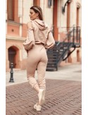 Damen-Sportset mit Ausschnitten, beige FI628 – Online-Shop – Boutique